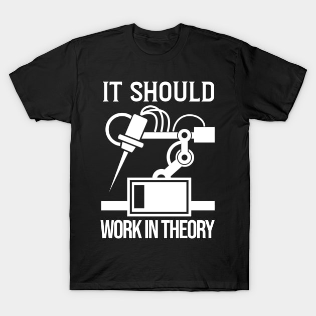 It Should Work In Theory Robotics Engineering T-Shirt by TeeTeeUp